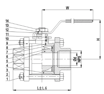 3PC Stainless Steel Threaded Ball Valve (8)